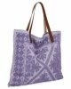 Włoska Torebka Shopper bag w Modne Wzory 5887 Jasno Fioletowa